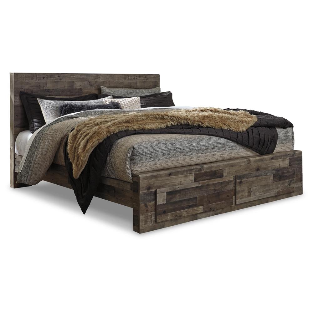 Signature Design by Ashley - Frames and Rails King Platform Bed with 2 Storage Drawers in Whitewash veiw 1