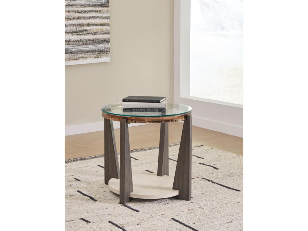 Signature Design by Ashley - Frazwa Round End Table in Multi - T432-6 veiw 2