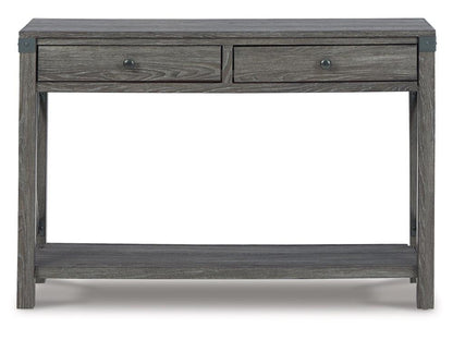 Signature Design by Ashley - Freedan Console Sofa Table in Grayish Brown - T175-4 veiw 1
