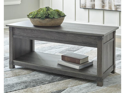 Signature Design by Ashley - Freedan Rect Lift Top Cocktail Table in Grayish Brown - T175-9 veiw 2