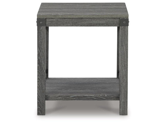 Signature Design by Ashley - Freedan Square End Table in Grayish Brown - T175-2 veiw 1
