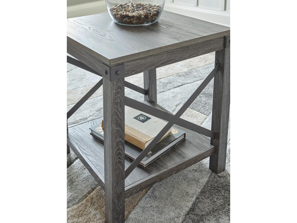 Signature Design by Ashley - Freedan Square End Table in Grayish Brown - T175-2 veiw 4