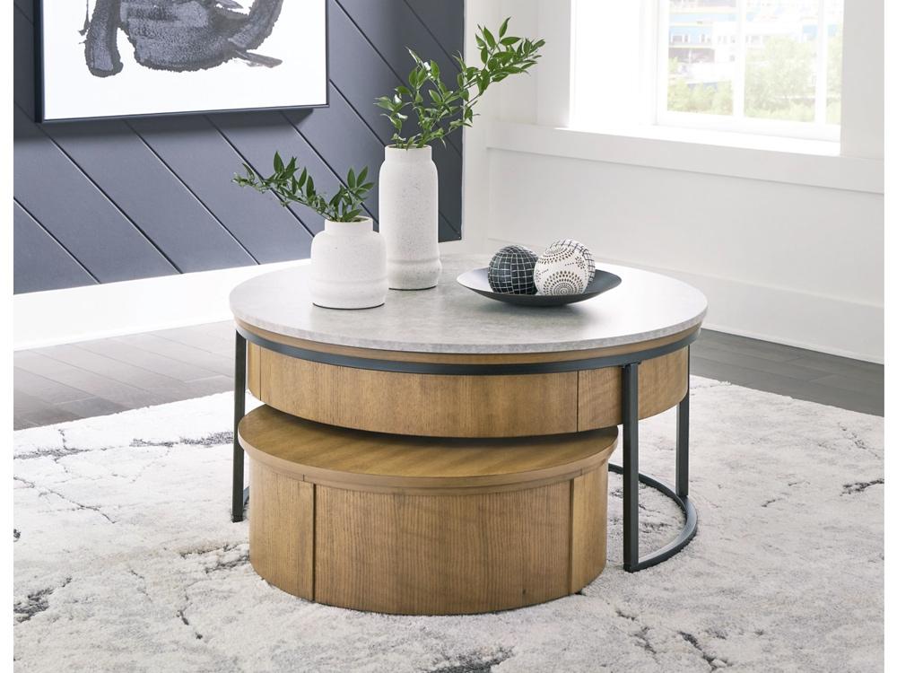 Signature Design by Ashley - Fridley Nesting Cocktail Tables (Set of 2) in Brown/Black - T964-8 veiw 2