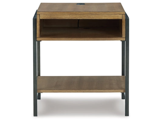 Signature Design by Ashley - Fridley Rectangular End Table in Brown/Black - T964-3 veiw 1