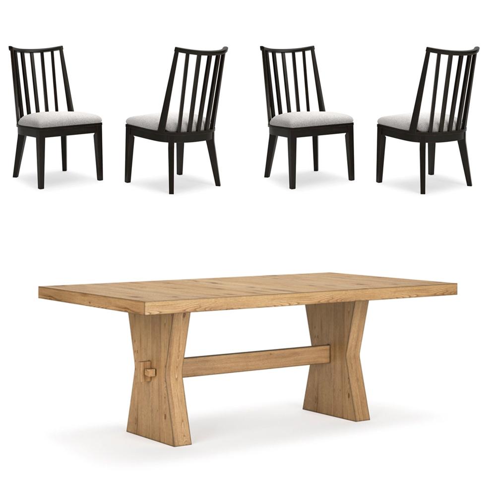 Signature Design by Ashley - Galliden Dining Table And 4 Chairs, Black veiw 1