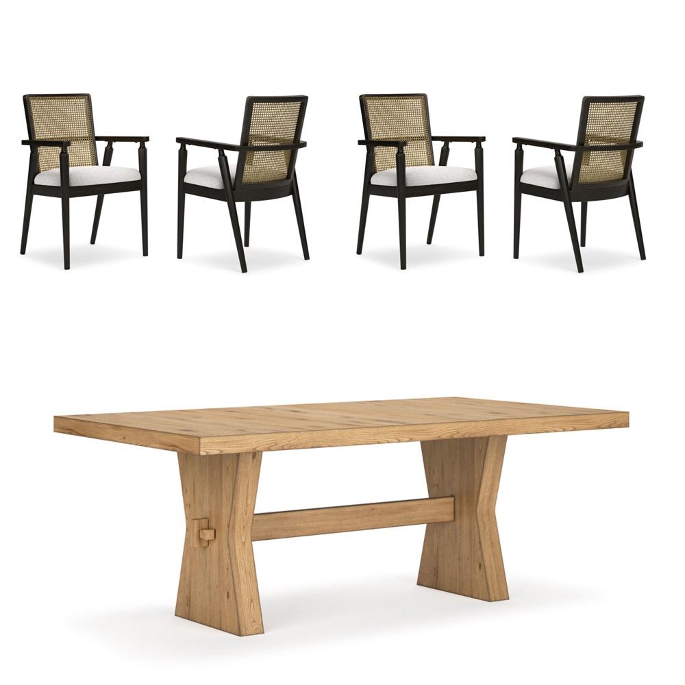 Signature Design by Ashley - Galliden Dining Table And 4 Chairs in Black veiw 1