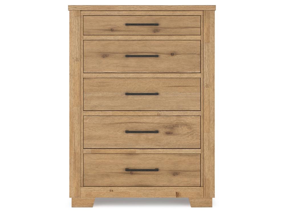 Signature Design by Ashley - Galliden Five Drawer Chest in Light Brown - B841-46 veiw 1