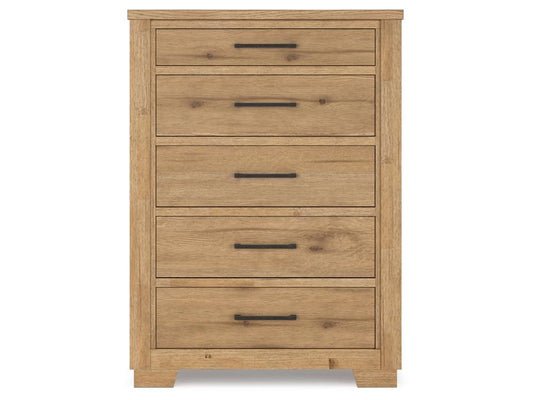 Signature Design by Ashley - Galliden Five Drawer Chest in Light Brown - B841-46 veiw 1
