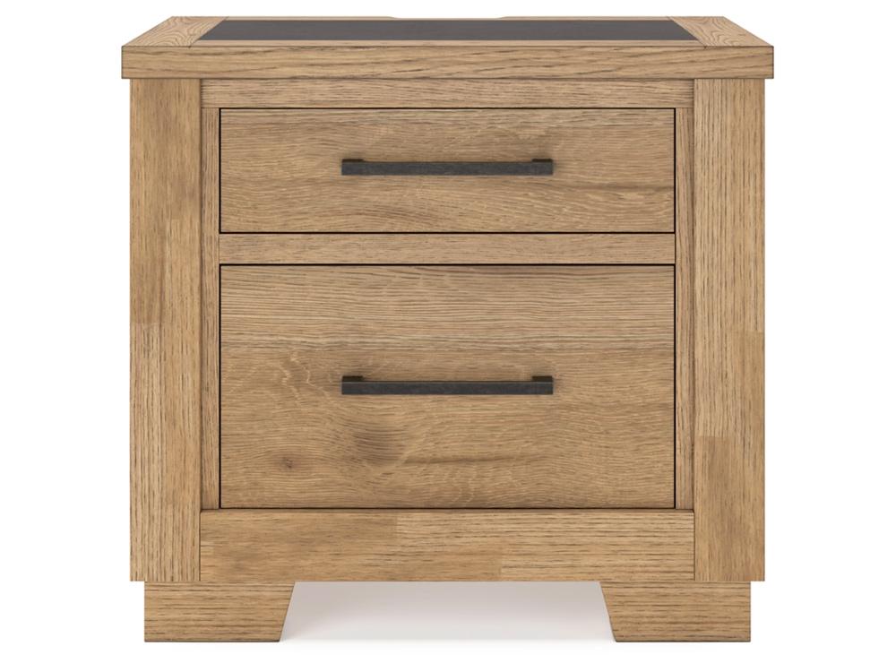 Signature Design by Ashley - Galliden Two Drawer Night Stand in Light Brown - B841-92 veiw 1