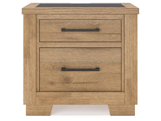 Signature Design by Ashley - Galliden Two Drawer Night Stand in Light Brown - B841-92 veiw 1
