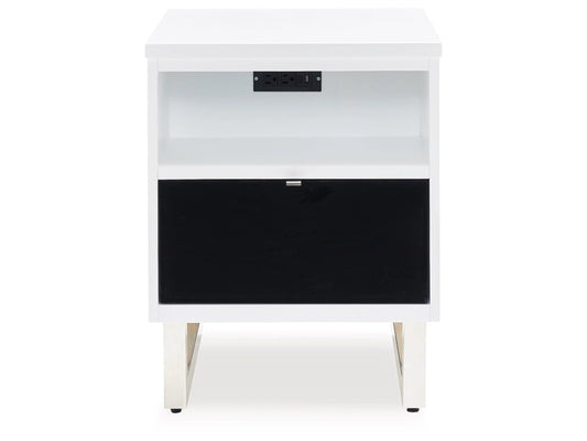 Signature Design by Ashley - Gardoni Chair Side End Table in White/Black - T756-7 veiw 1