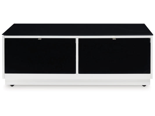 Signature Design by Ashley - Gardoni Rectangular Cocktail Table in White/Black - T756-1 veiw 1
