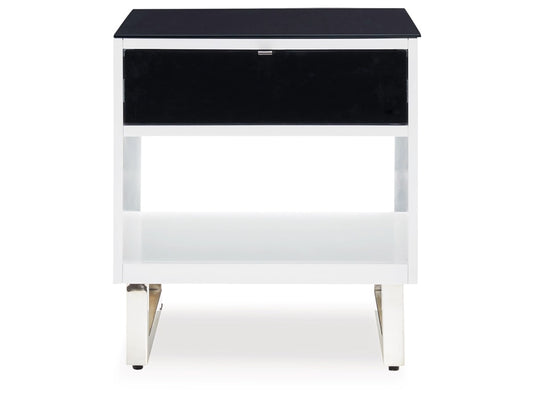 Signature Design by Ashley - Gardoni Rectangular End Table in White/Black - T756-3 veiw 1