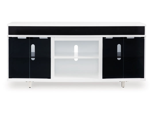 Signature Design by Ashley - Gardoni Xl Tv Stand W/Fireplace Option in White/Black - W756-68 veiw 1
