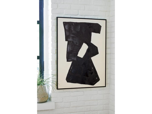 Signature Design by Ashley - Garviery Wall Art in Black/Cream - A8000385 veiw 2