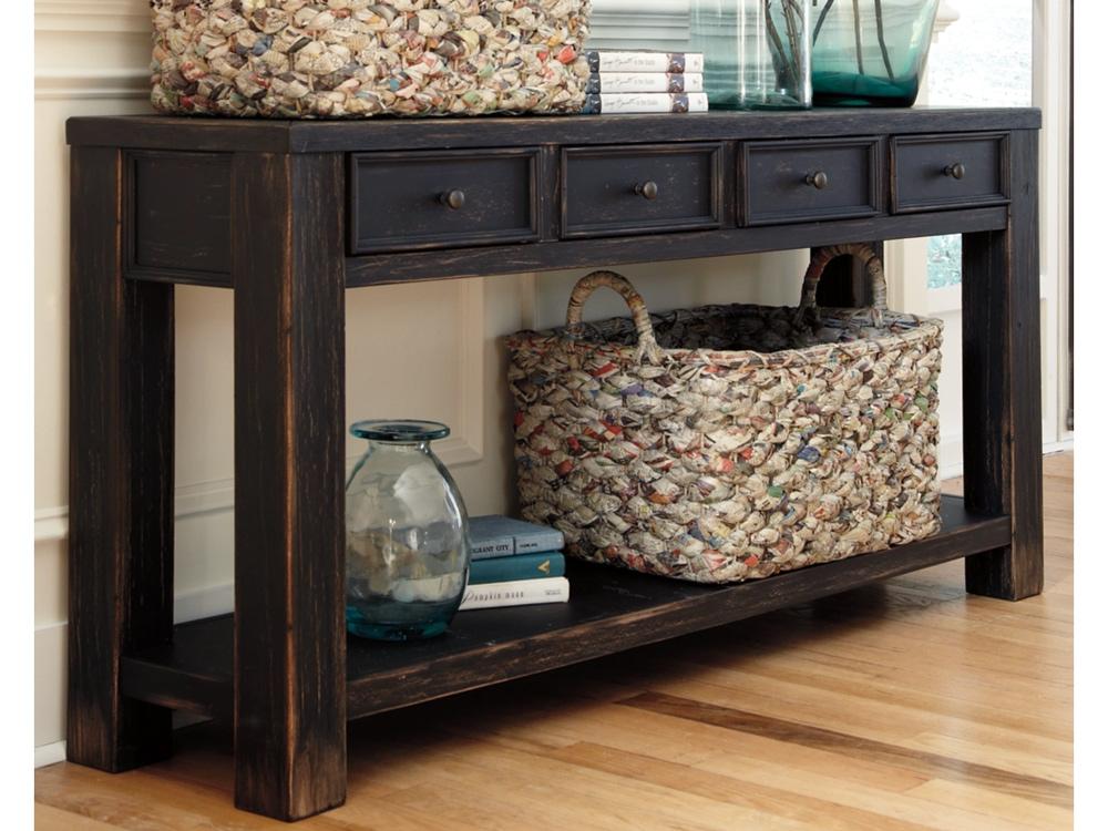Signature Design by Ashley - Gavelston Sofa Table in Black - T732-4 veiw 2