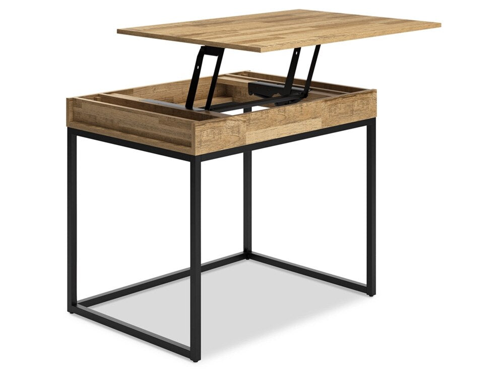 Signature Design by Ashley - Gerdanet Home Office Lift Top Desk in Light Brown/Black - H320-13 veiw 2