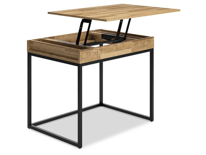 Signature Design by Ashley - Gerdanet Home Office Lift Top Desk in Light Brown/Black - H320-13 veiw 2
