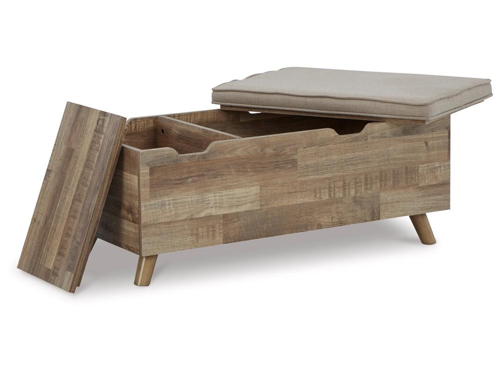 Signature Design by Ashley - Gerdanet Storage Bench in Beige/Brown - A3000318 veiw 3