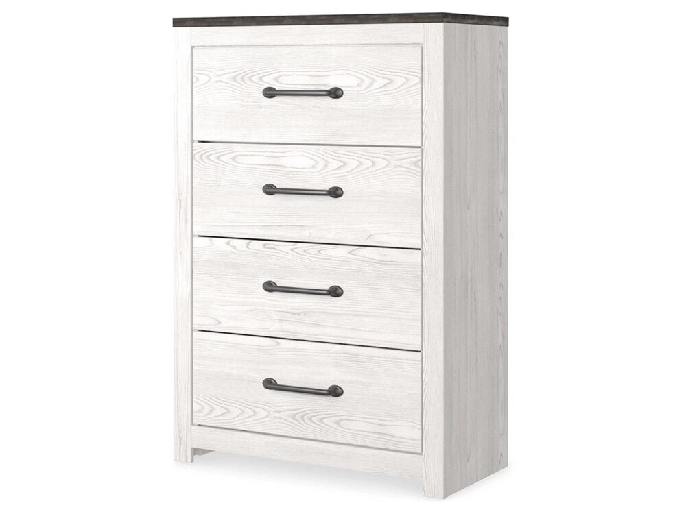 Signature Design by Ashley - Gerridan Four Drawer Chest in White/Gray - B1190-44 veiw 2