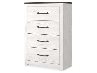 Signature Design by Ashley - Gerridan Four Drawer Chest in White/Gray - B1190-44 veiw 2