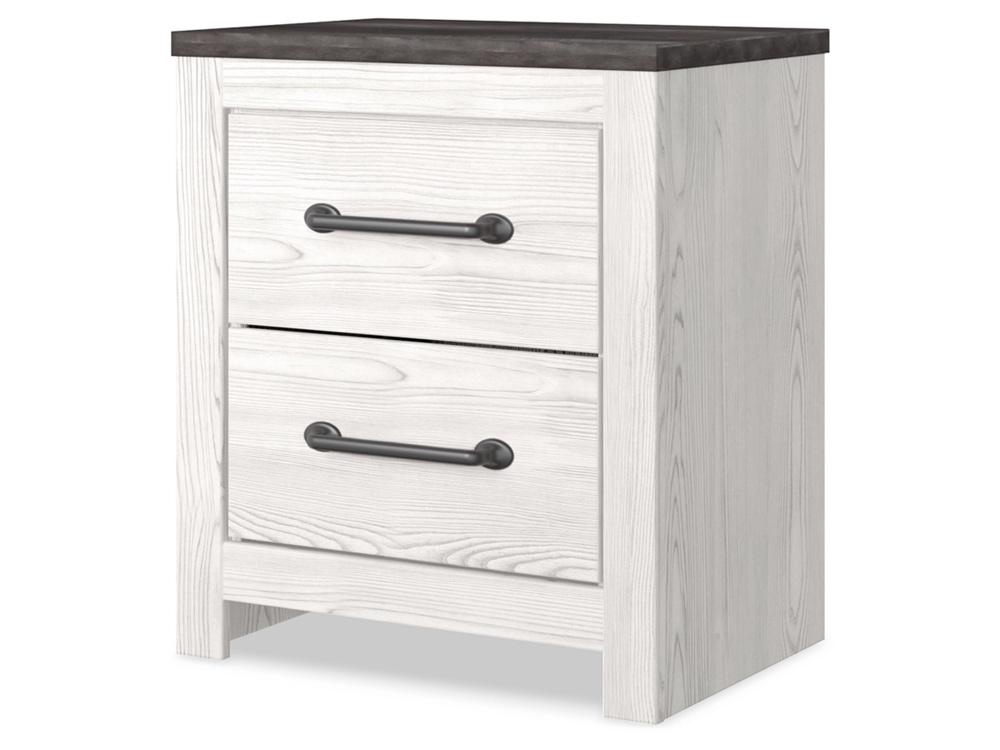 Signature Design by Ashley - Gerridan Two Drawer Night Stand in White/Gray - B1190-92 veiw 2
