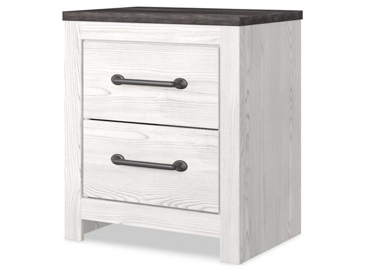 Signature Design by Ashley - Gerridan Two Drawer Night Stand in White/Gray - B1190-92 veiw 2