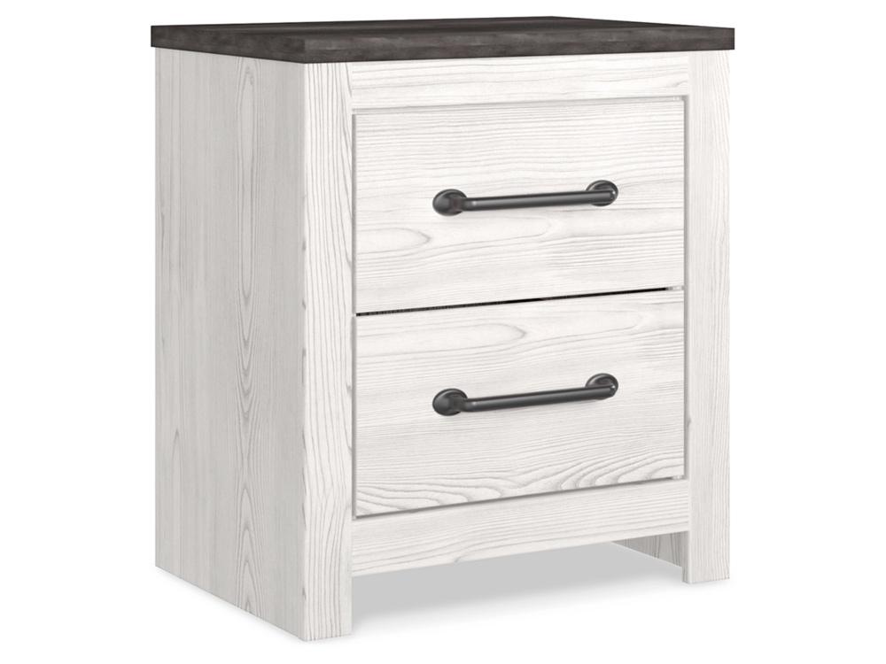 Signature Design by Ashley - Gerridan Two Drawer Night Stand in White/Gray - B1190-92 veiw 3