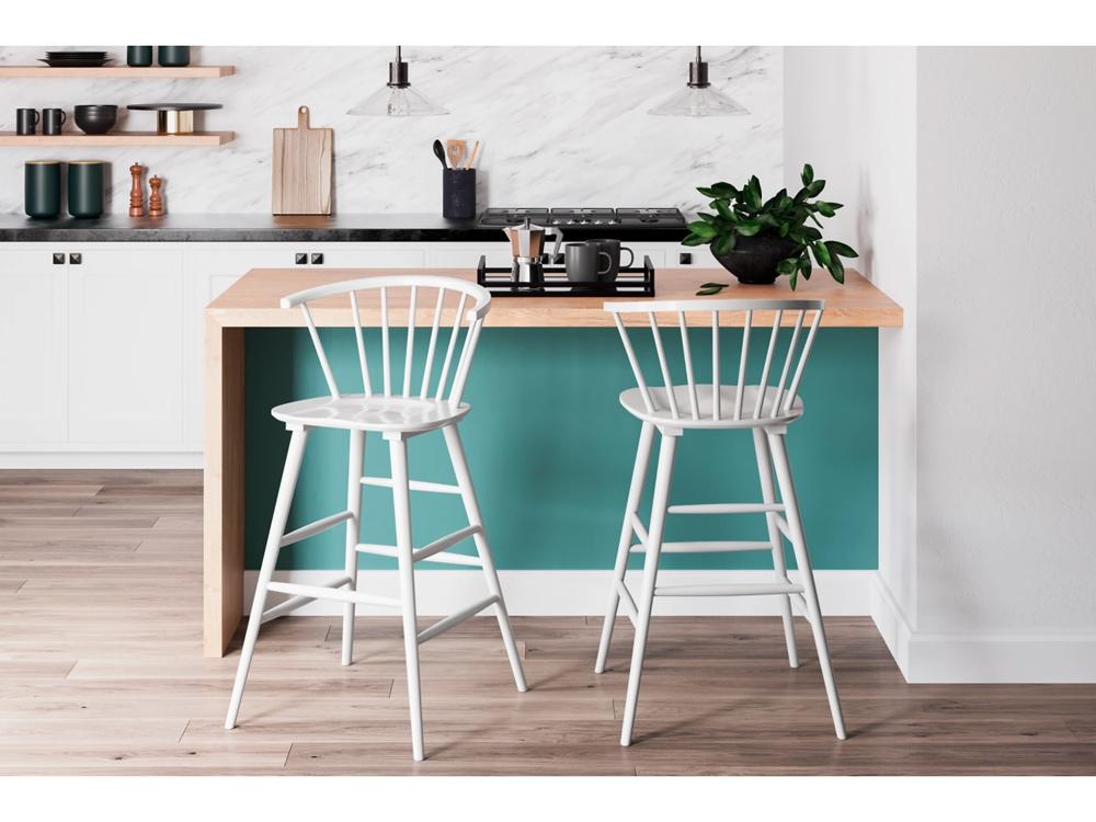 Signature Design by Ashley - Grannen 30in Barstool in White/Natural - D407-130 veiw 2