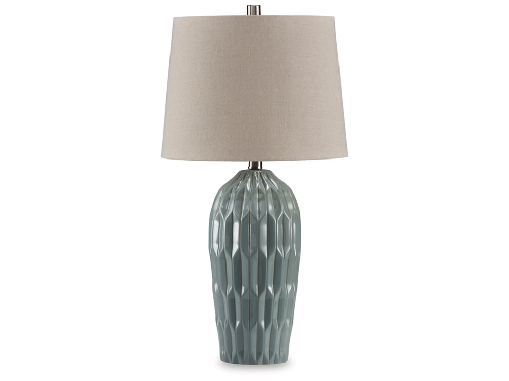 Signature Design by Ashley - Hadbury Ceramic Table Lamp (Set of 2) in Pale Blue/Teal - L178034 veiw 1