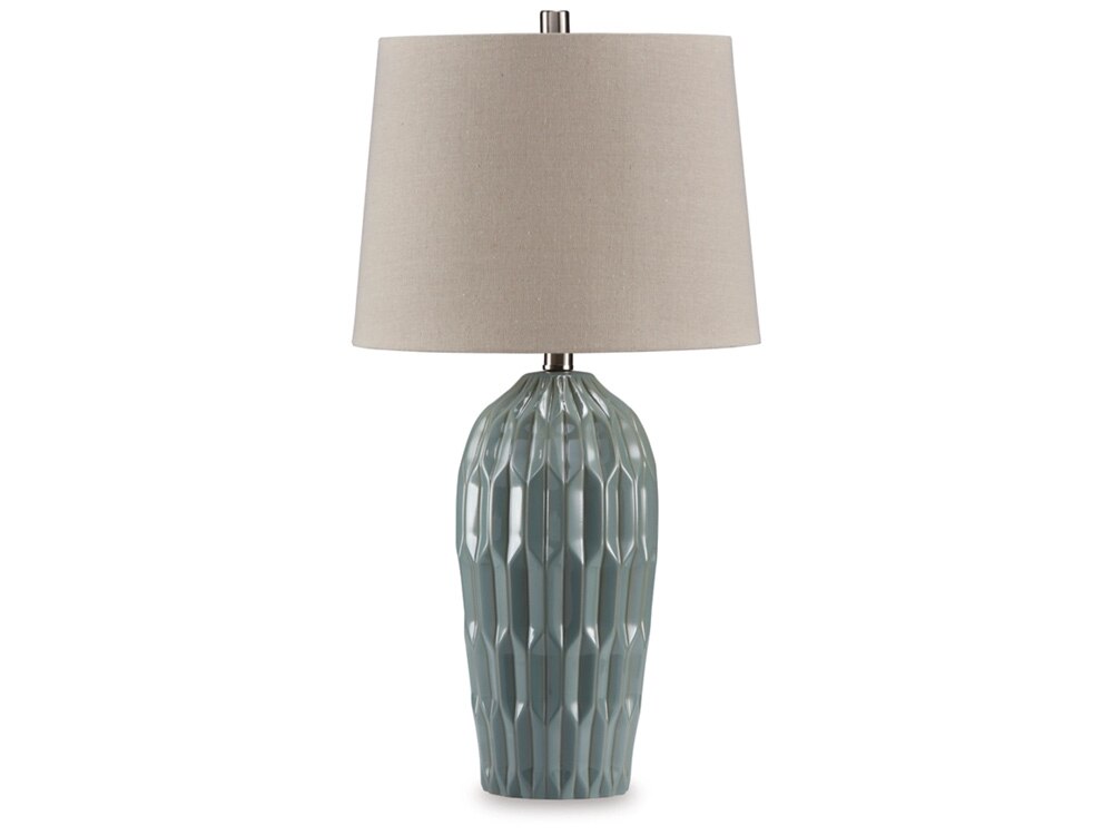 Signature Design by Ashley - Hadbury Ceramic Table Lamp (Set of 2) in Pale Blue/Teal - L178034 veiw 3