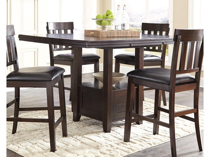 Signature Design by Ashley - Haddigan Rect Drm Counter Ext Table in DarkBrown - D596-42 veiw 2