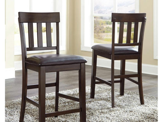 Signature Design by Ashley - Haddigan Upholstered Barstool (Set Of 2) in DarkBrown - D596-124 veiw 2