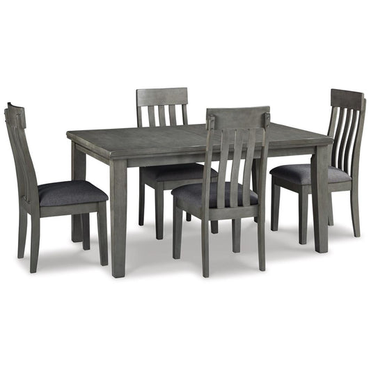 Signature Design by Ashley - Hallanden Dining Table And 4 Chairs in Gray veiw 1