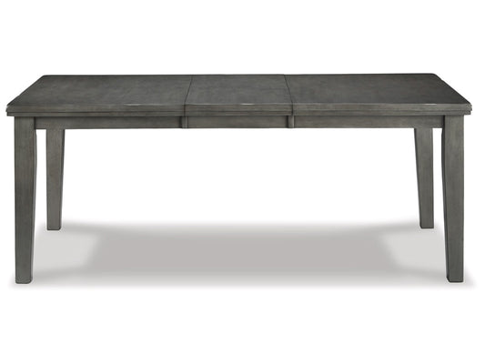 Signature Design by Ashley - Hallanden Rect Drm Butterfly Ext Table in Gray - D589-35 veiw 1