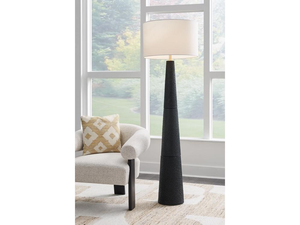 Signature Design by Ashley - Hallburg Poly Floor Lamp in Black - L235761 veiw 2