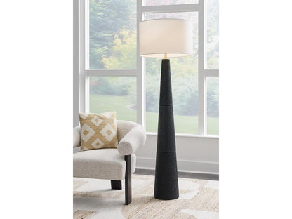 Signature Design by Ashley - Hallburg Poly Floor Lamp in Black - L235761 veiw 2