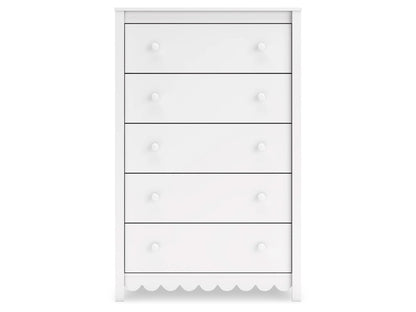 Signature Design by Ashley - Hallityn Five Drawer Chest in White - EB1810-245 veiw 1
