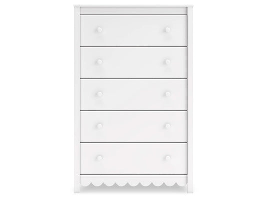 Signature Design by Ashley - Hallityn Five Drawer Chest in White - EB1810-245 veiw 1