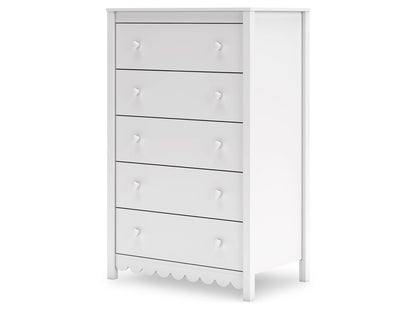 Signature Design by Ashley - Hallityn Five Drawer Chest in White - EB1810-245 veiw 3