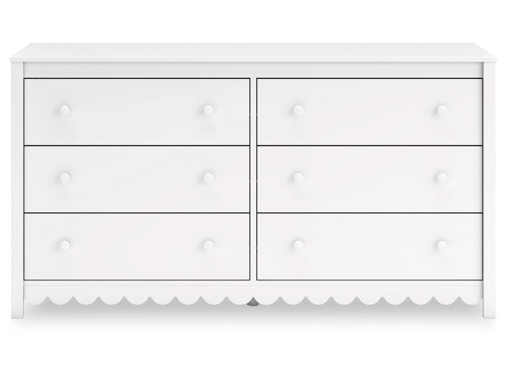Signature Design by Ashley - Hallityn Six Drawer Dresser in White - EB1810-231 veiw 1