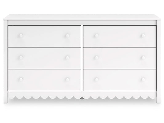 Signature Design by Ashley - Hallityn Six Drawer Dresser in White - EB1810-231 veiw 1
