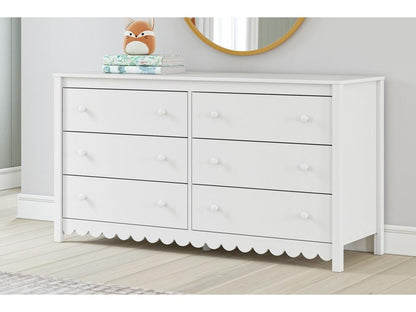 Signature Design by Ashley - Hallityn Six Drawer Dresser in White - EB1810-231 veiw 2