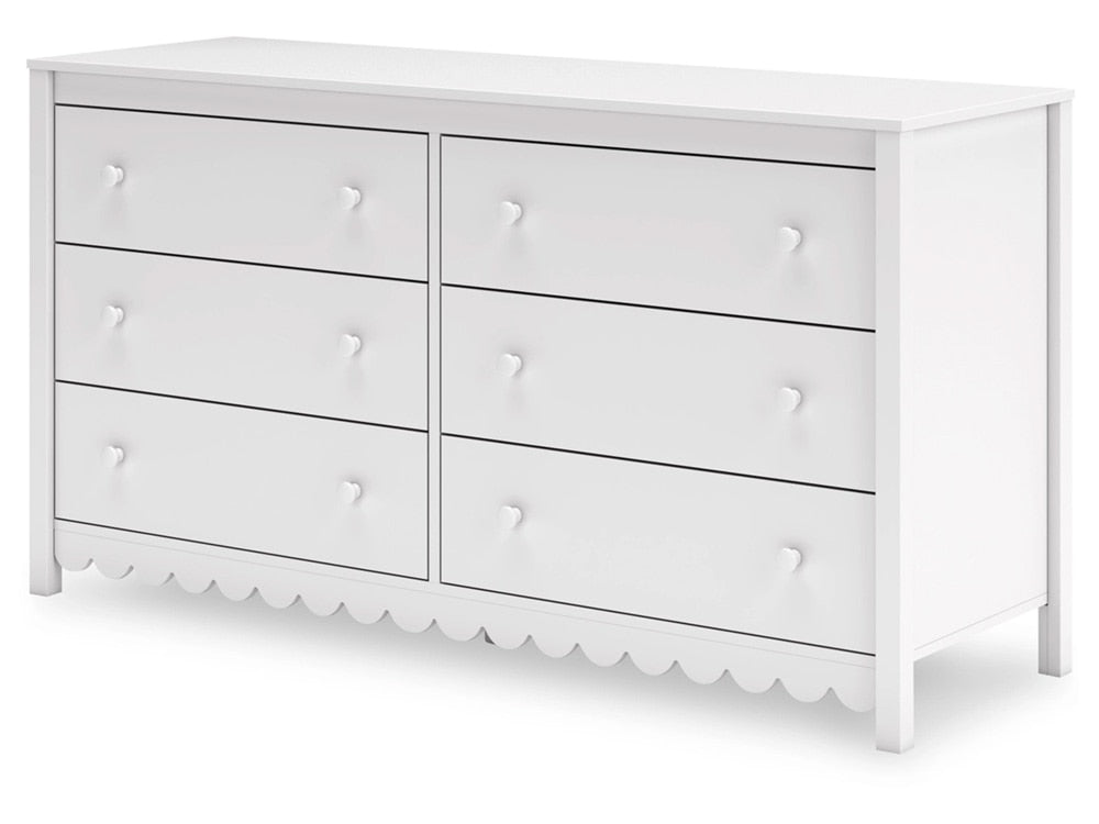 Signature Design by Ashley - Hallityn Six Drawer Dresser in White - EB1810-231 veiw 3