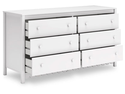 Signature Design by Ashley - Hallityn Six Drawer Dresser in White - EB1810-231 veiw 4