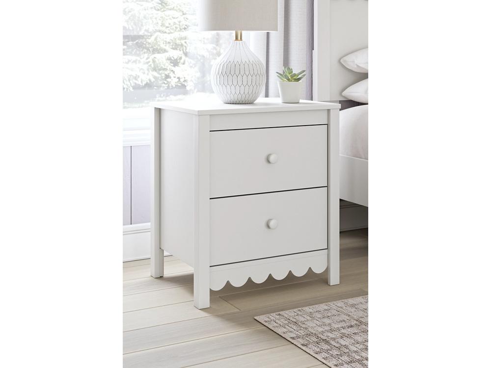 Signature Design by Ashley - Hallityn Two Drawer Night Stand in White - EB1810-292 veiw 2