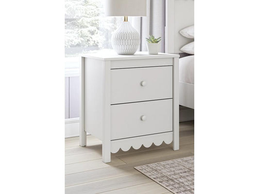 Signature Design by Ashley - Hallityn Two Drawer Night Stand in White - EB1810-292 veiw 2