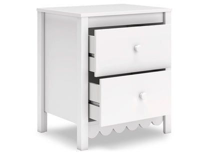 Signature Design by Ashley - Hallityn Two Drawer Night Stand in White - EB1810-292 veiw 4