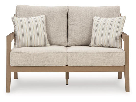 Signature Design by Ashley - Hallow Creek Outdoor Loveseat W/Cushion in Driftwood - P560-835 veiw 1