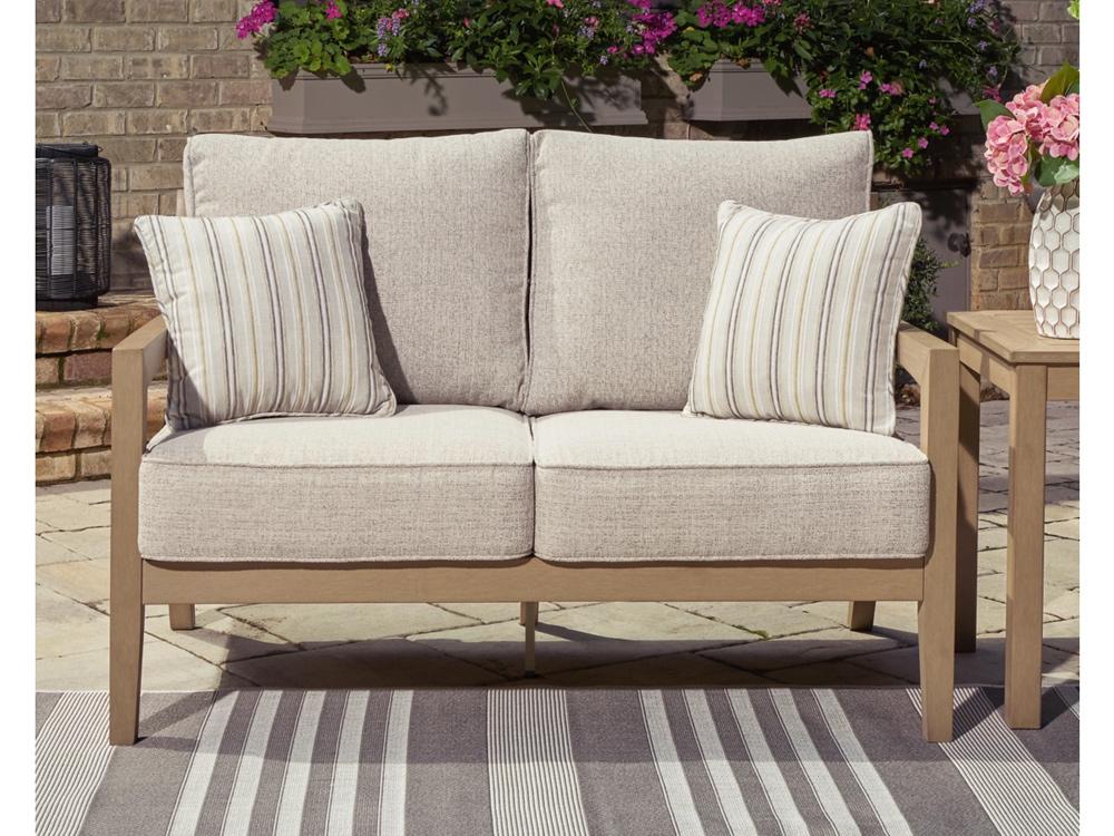 Signature Design by Ashley - Hallow Creek Outdoor Loveseat W/Cushion in Driftwood - P560-835 veiw 2
